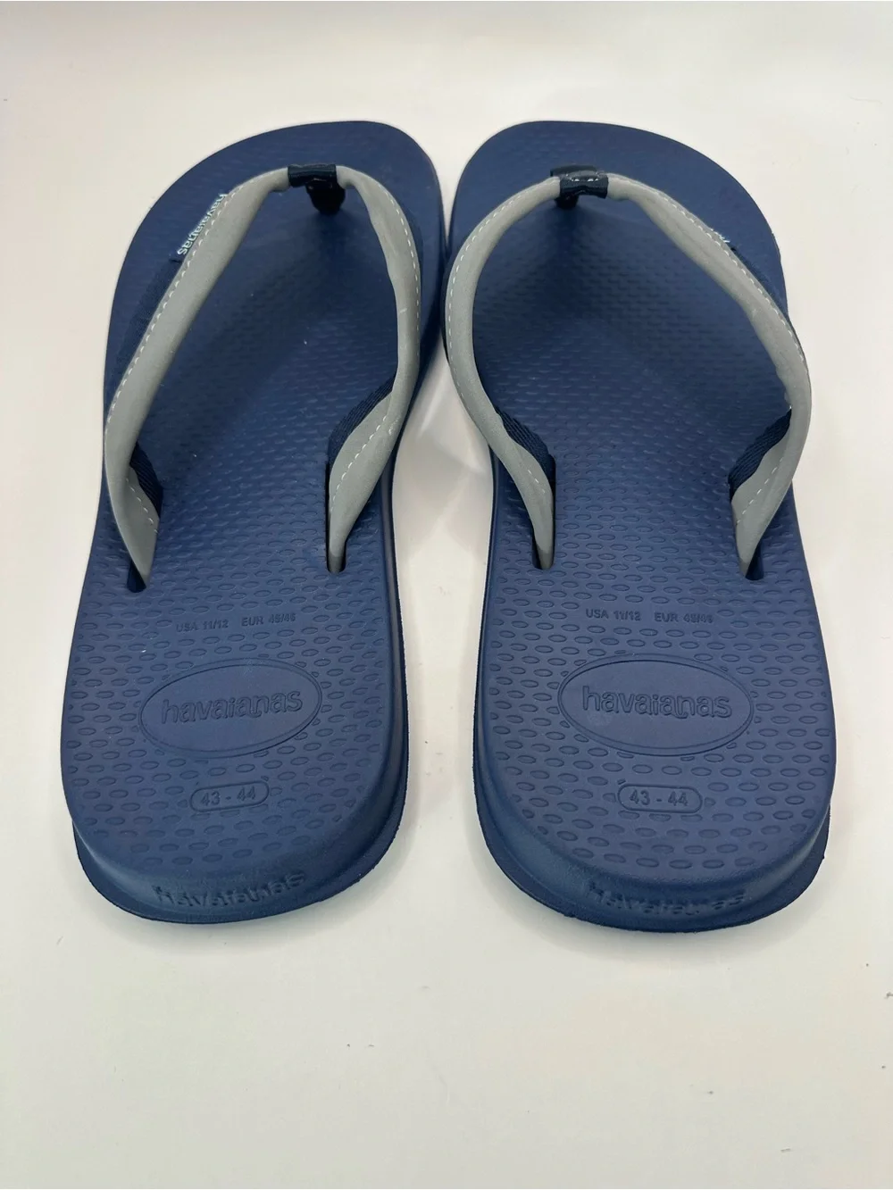 Havaianas Men’s Navy Blue Flip Flops with Gray Straps